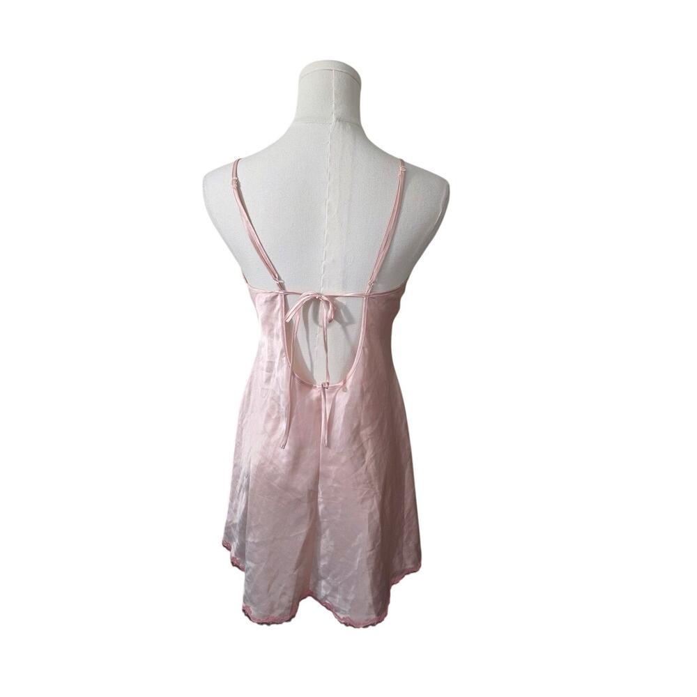 Vtg Silk Victoria's Secret Y2K Pink Nightie M Lace Slip Top Fairycore Romantic